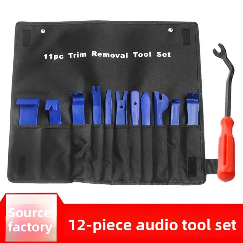 Car Audio Trim Removal Tool Kit 12Pcs Plastic Pry Bar Door Panel Clip Dashboard Stereo Radio Installer Fastener Remover Auto