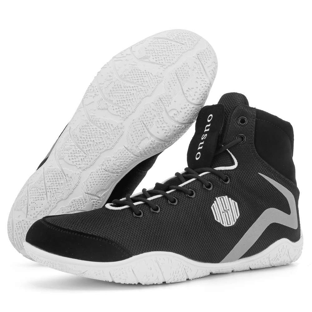

Боксерские борцовские туфли для мужских спортивных тренировок с большим размером, стильные черно-белые спортивные и мужские профессиональные кроссовки