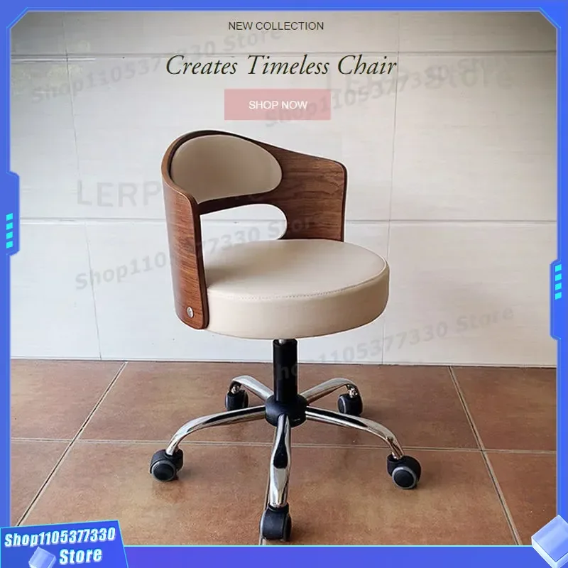 Solid Wood Compact Computer Chair Simple Desk Student Lift Small Study Home Backrest Office Swivel Seat Ergonomic Design