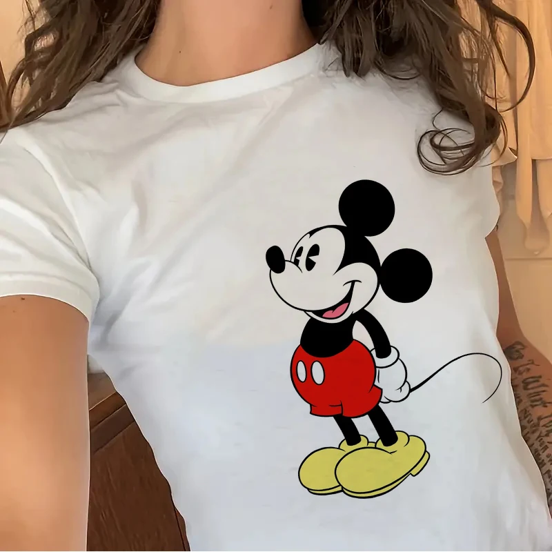 

Милые укороченные топы с Микки и принтом 2000-х годов, одежда Y2k, уличная одежда в стиле панк, милые футболки для девочек, наряд для родителей и детей с графикой