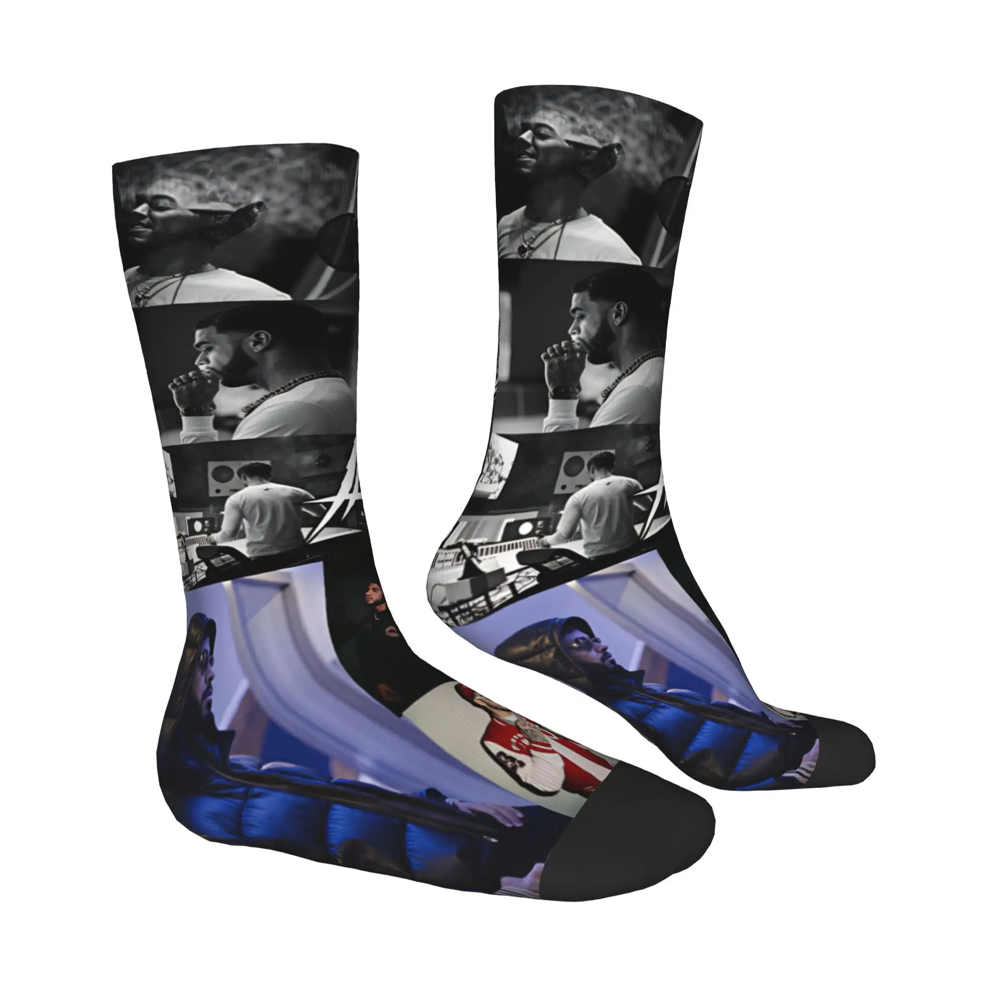 Fashion Rapper Singer MIRAME A-Anuel AA Socks Men Women Warm 3D Printing  Sports Basketball Socks