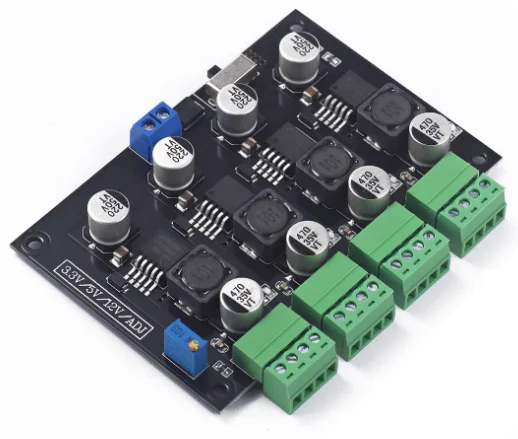 LM2596 แหล่งจ่ายไฟสวิตชิ่งแบบหลายช่องสัญญาณ พร้อมเอาต์พุตปรับค่าได้ 3.3V/5V/12V/ADJ โมดูลแปลงไฟ DC-DC แบบลดแรงดัน
