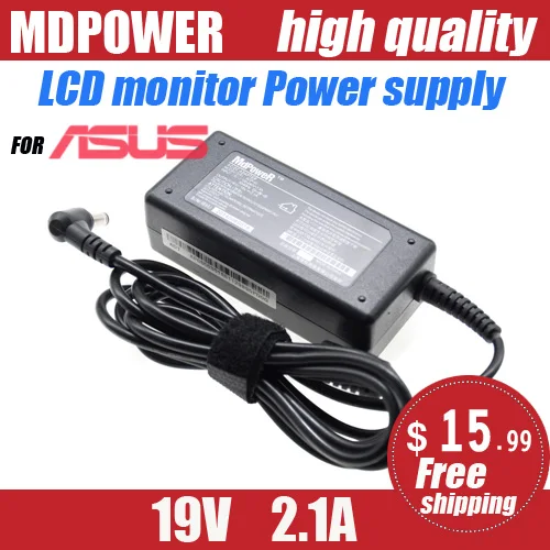 

19V 2.1A FOR ASUS LCD monitor AC adapter Power supply charger cord ML239H MS202D VX229N-W VX238 VC239N MS246H ADP-40PH AB