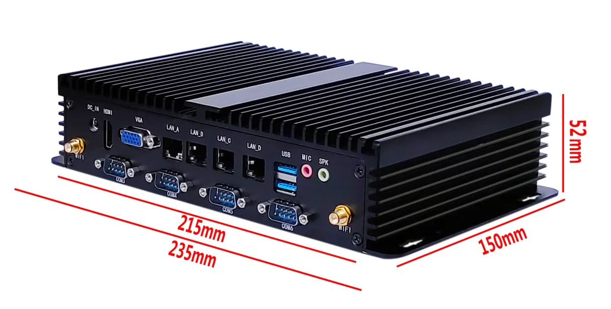 Elsky Pentium 3825U 4025U 4558U  Mini PC DDR3  4LAN 6COM Mini Desktop Computer Thin Client X86 Linux Fanless Industrial Mini Pc