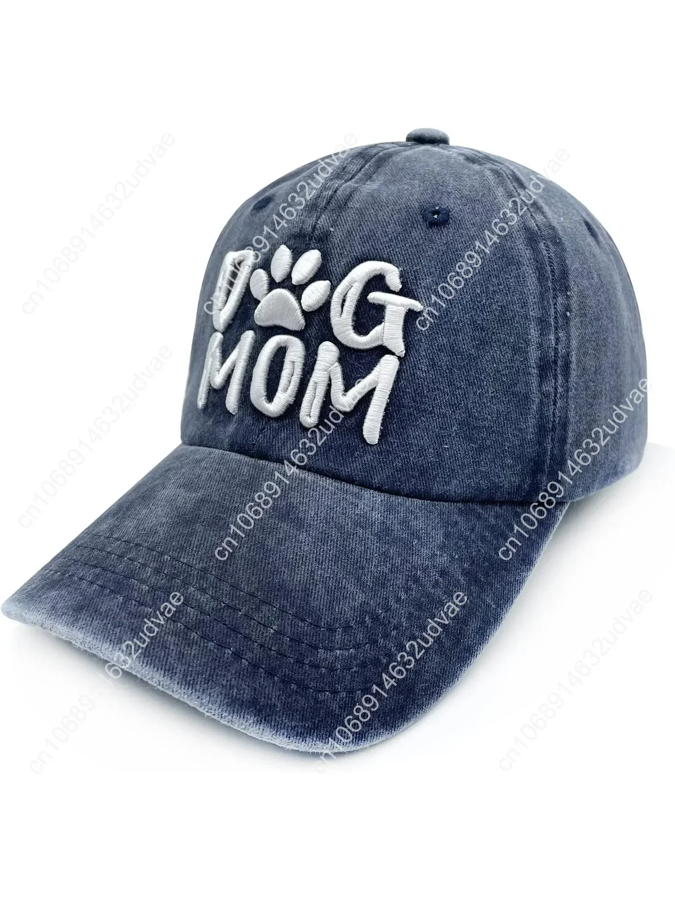 

Dog Mom Women's Embroidered Hat Adjustable Denim Baseball Cap