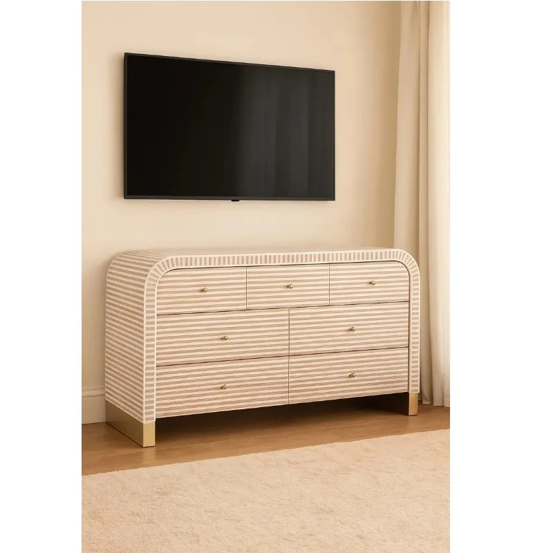 Environmentally friendly bone-embedded drawer cabinet, using traditional artisan craftsmanship