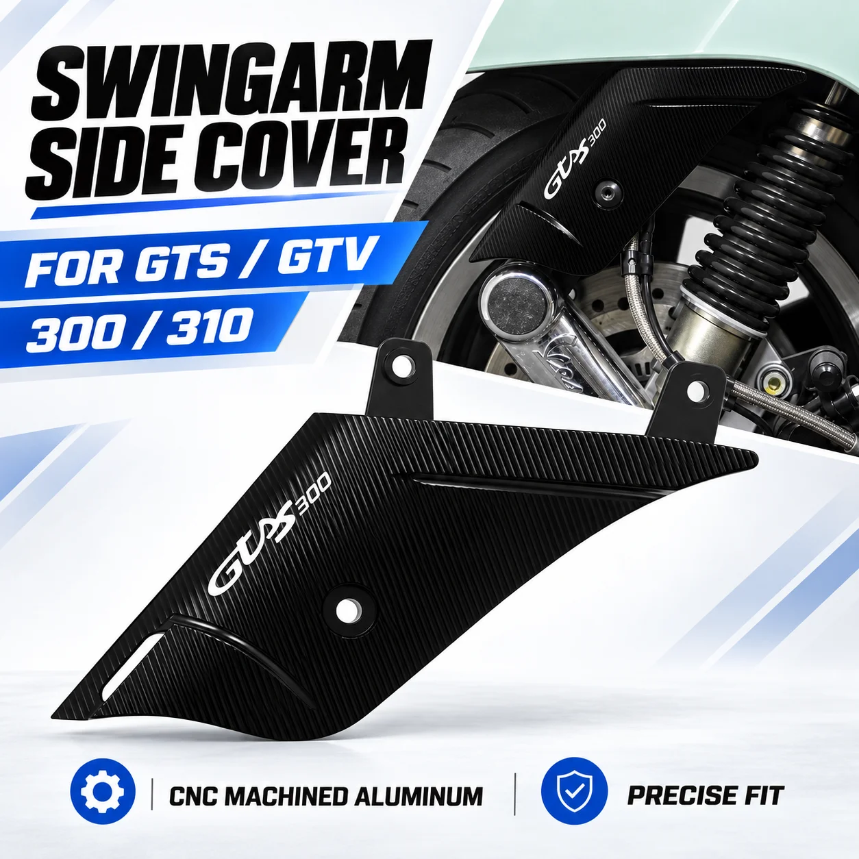 Scooter Swingarm Side Cover Front Shock Absorber Decor Guard Mud Flap Mod Accessories for Vespa GTS GTV 300 310