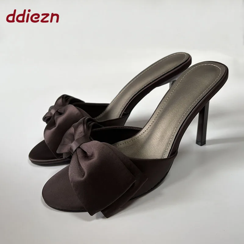 

2026 New In Elegant Women Pumps Shoes High Heels Fashion Butterfly-Knot Female Round Toe Wedding Ladies Thin Heels Shoes