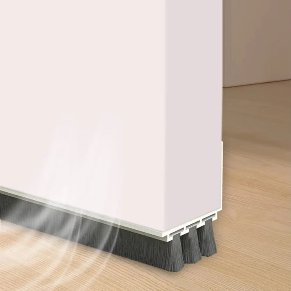 مانع النسيم 3-Layer تصميم مسودة الباب سدادة الحشرات برهان الغبار برهان الباب السفلي ختم فرشاة ختم الباب يكنس الباب السفلي #2