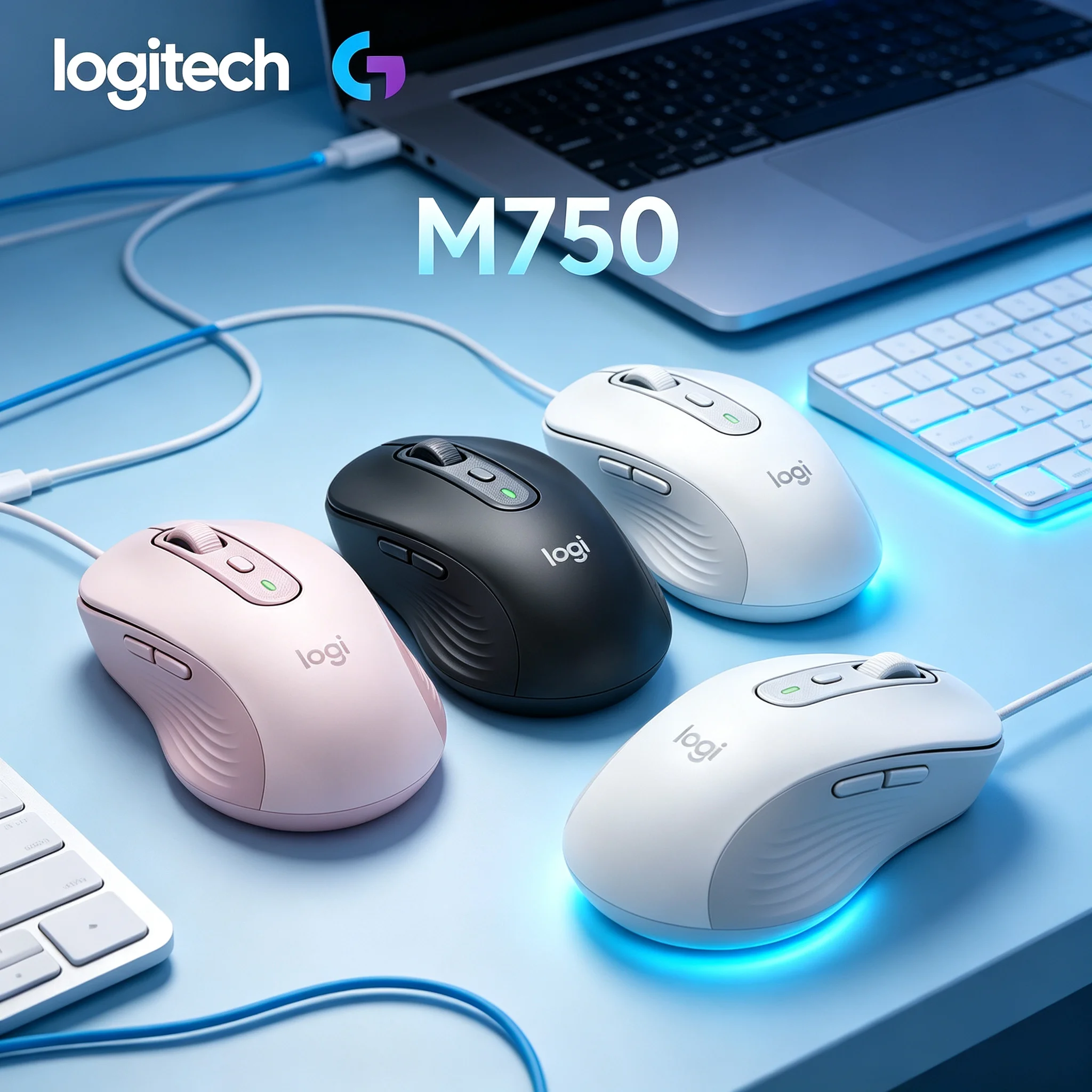 Logitech M750 High‑Performance Wireless Bluetooth Mouse Anti‑Slip Texture Shell Multi‑Color Selection Mice For Home And Business