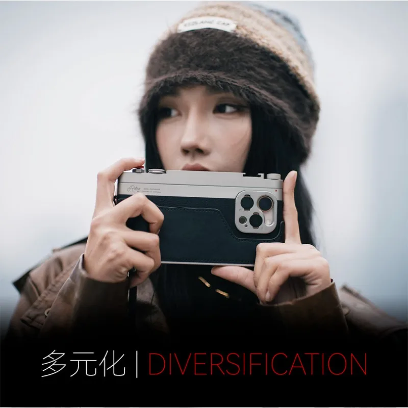 Vintage Phone Case with Camera Control Bar - for IPhone 17/18 Pro Series, Cold Shoe, 67mm Filter Mount