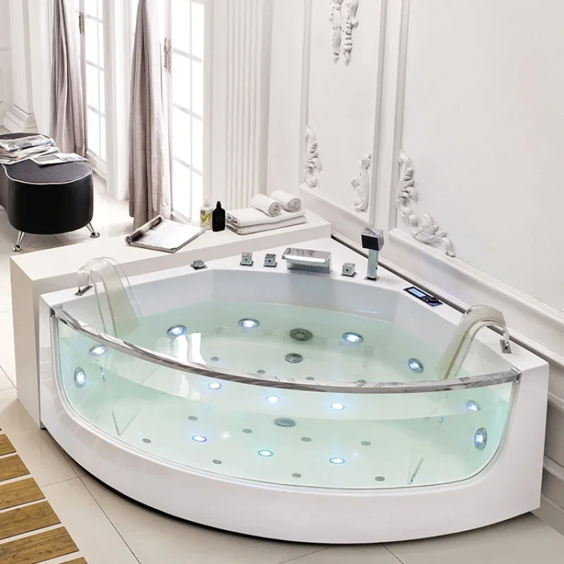 

Double bathtub Home bubble surf jacuzzi adult couple fan constant temperature