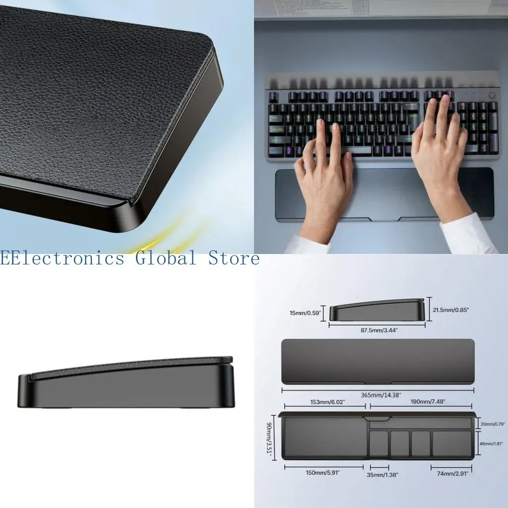 462B Wrist Rest Pad Desktop Storage Box 2 in 1 Natural Wrist Relaxation