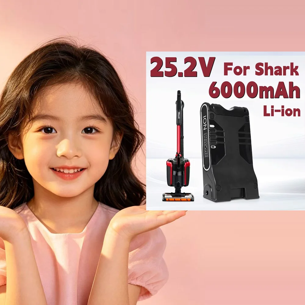 Lithium-ion 25.2V 6000mAH Battery Pack, For Shark XBAT200 ION Rocket IONFlex and IONFlex Cordless Vacuums Battery