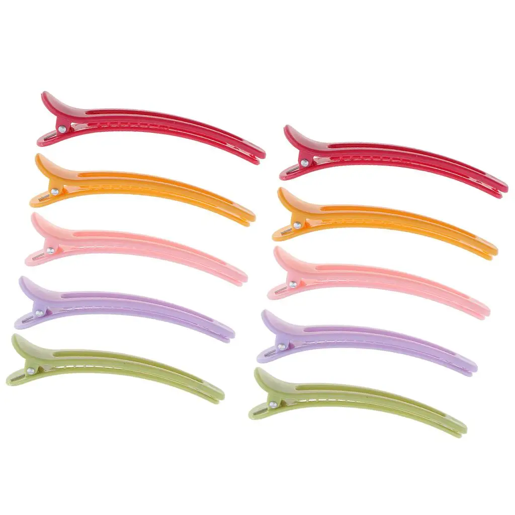 10Pcs/Lot Colorful Plastic Salon Hair Clips Hairdressing Sectioning Clamps Hairpins Styling Accessories Section Grips