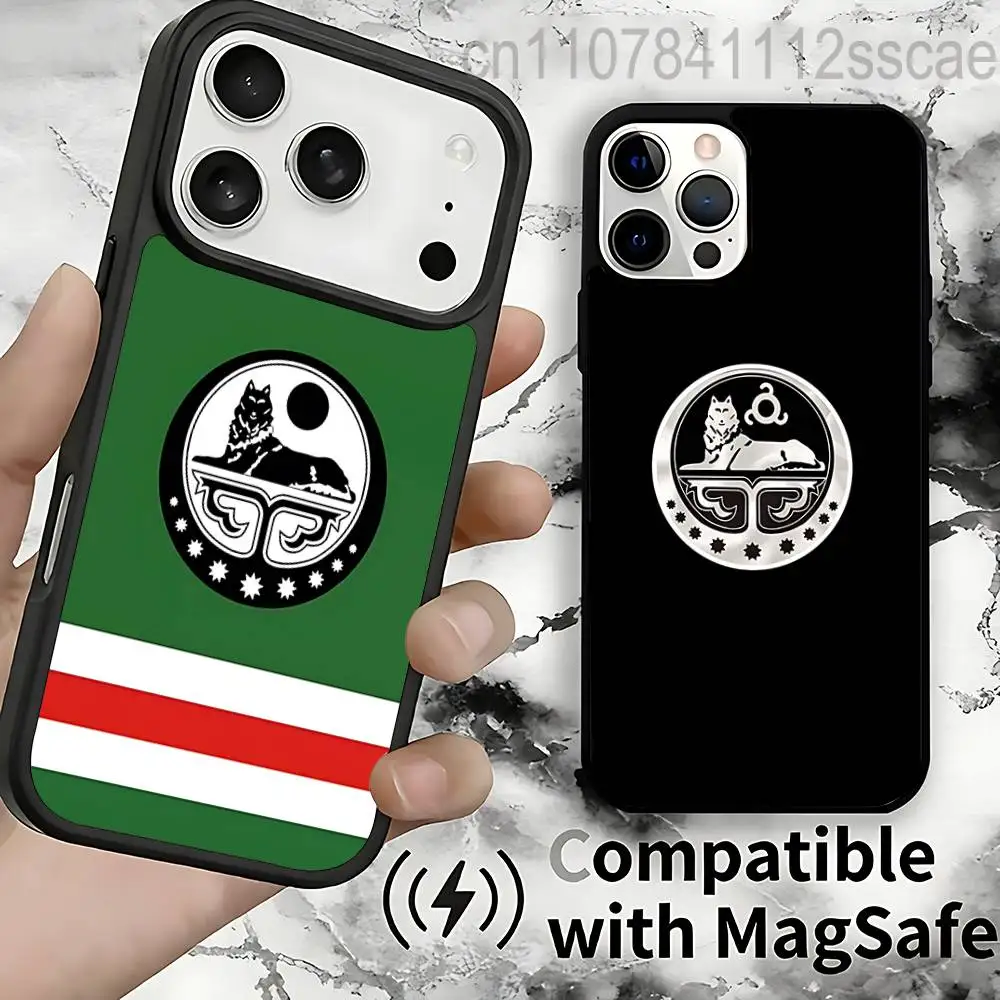 

Герб C-Чечен для IPhone 17,16,15,14,13,12,11,Pro,Max,Plus,Mini,SE4,E Защитный магнитный чехол