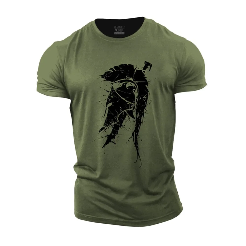 

Men's short sleeved T-shirt, Spartan 3D graphic shirt, round neck sweater, large clothes, 2023 men's casual top