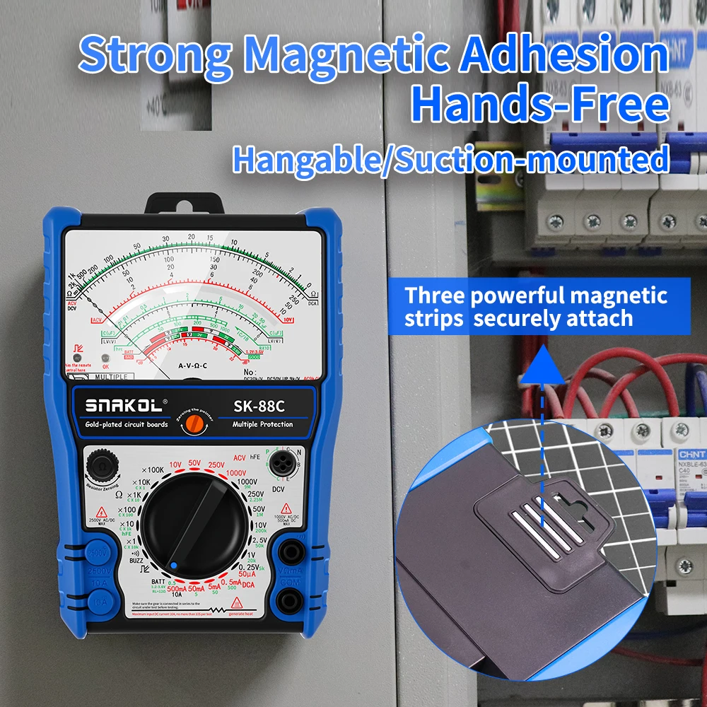 SNAKOL Pointer Analog Multimeter AC DC Volt Current Resistance Capacitance Transistor Tester Multi Meter Full Protection