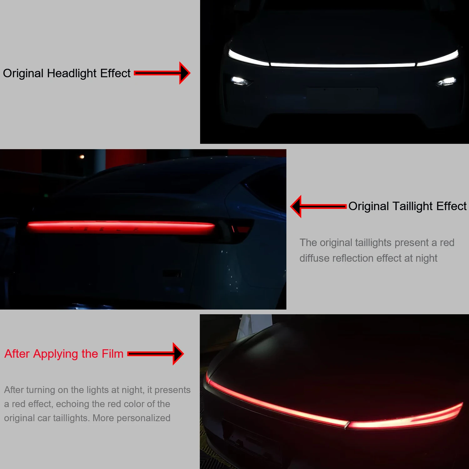 For Tesla Model Y Juniper 2025 TPU Red Star Ring Headlight Film