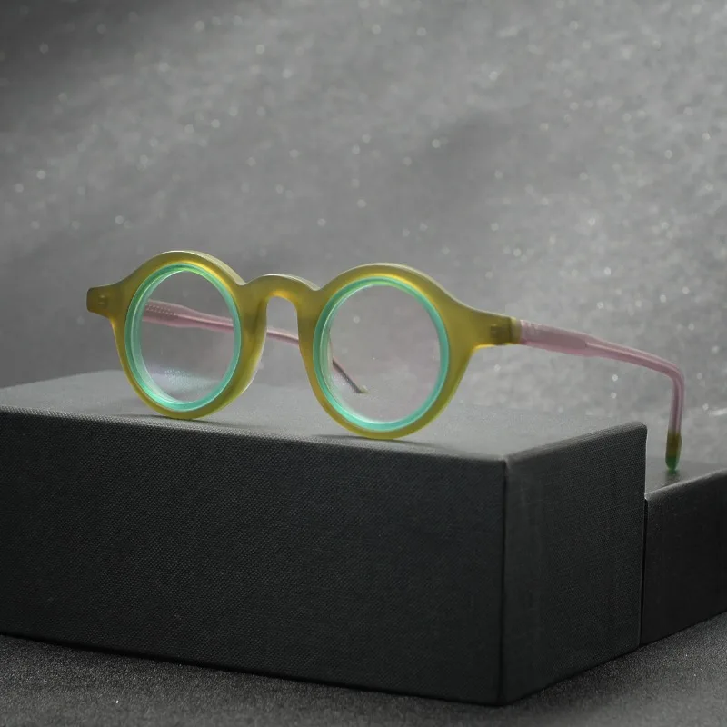 Unique! Japanese Small Round Frame Retro Republic of China Style Glasses Frosted Plate Literary Circle Joker Myopia.
