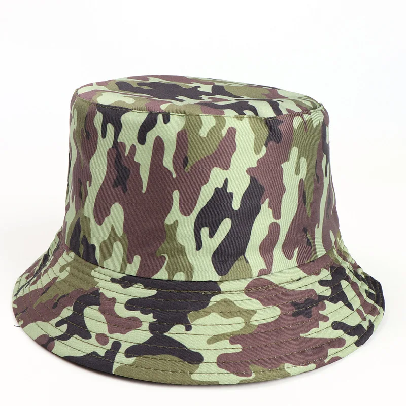 INS Camouflage Fisherman Hat Male Jungle Print Double-sided Hat Army Fan Hat Leisure Mountaineering Fishing Hat Panama Gorros