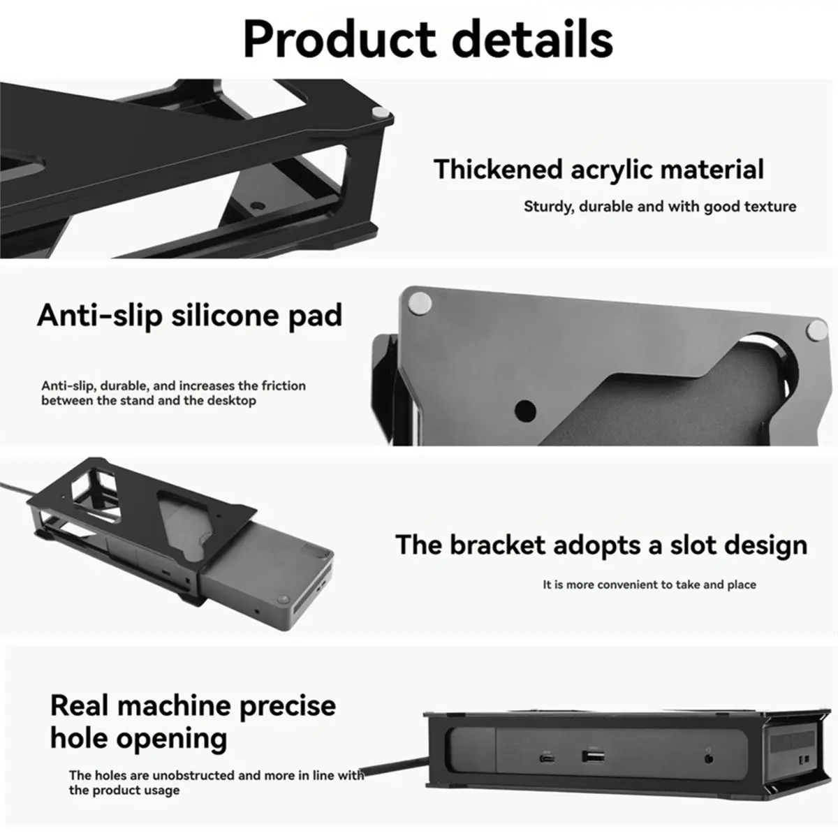 Under Desk Acrylic Holder for WD19 Docking Station Mount Bracket for Hub Dock Under-Desk Organizer