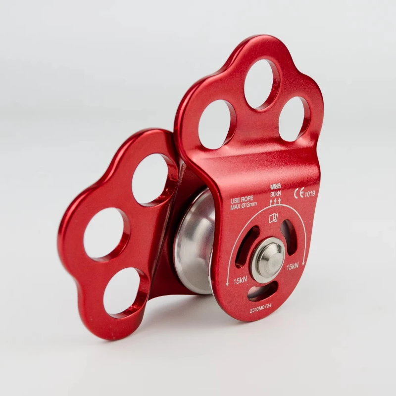 

30KN Triple Attachment Climbing Hitch Pulley Fixed Side for 13mm Rope