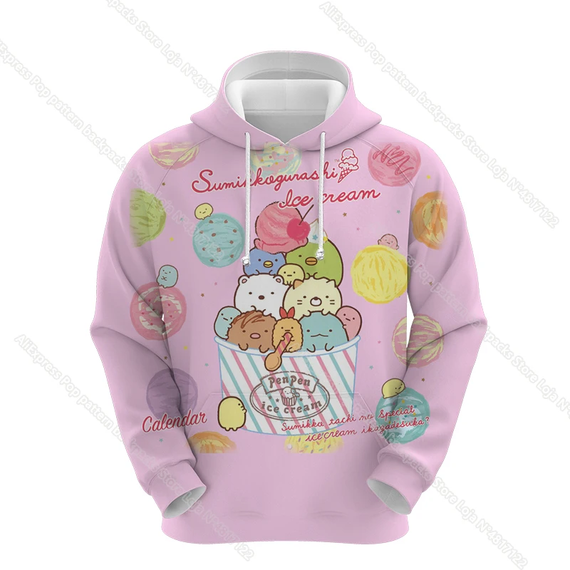 Sumikko-Sudadera con capucha Gurashi para hombre y mujer, Jersey 3D, ropa de calle, abrigo con capucha para niño y niña