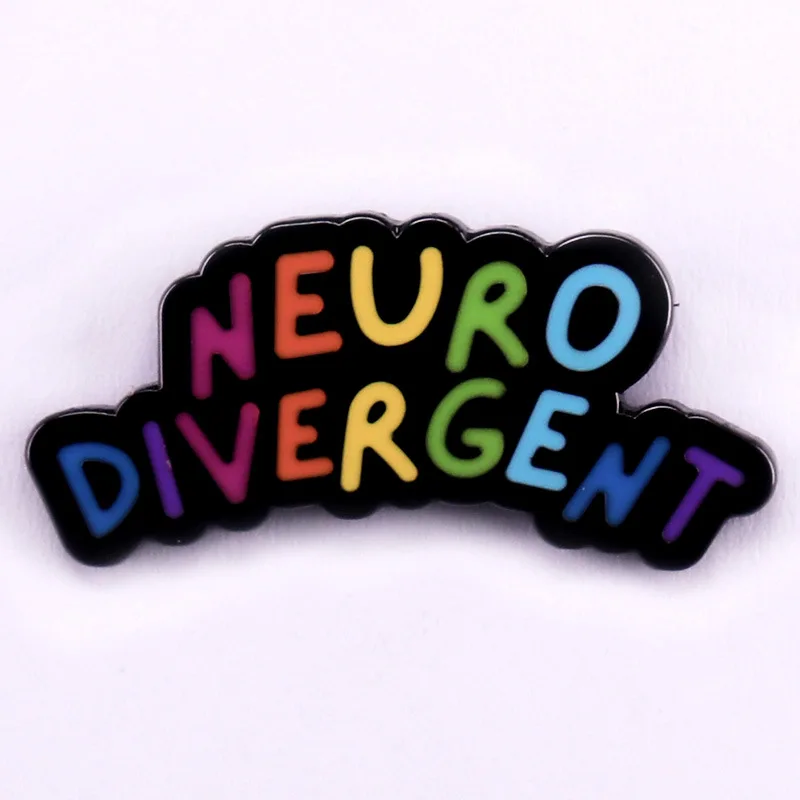 B2299 Cartoon Rainbow neuro divergent Briefcase Badges Lapel Pins for Backpack Enamel Pin Brooch on Clothes Jewelry Accessories