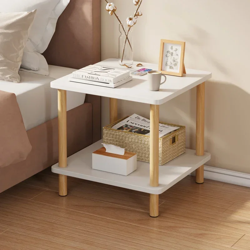 Modern Small Bed Side Table Bedroom White Minimalist Cabinet Nightstand Luxury White