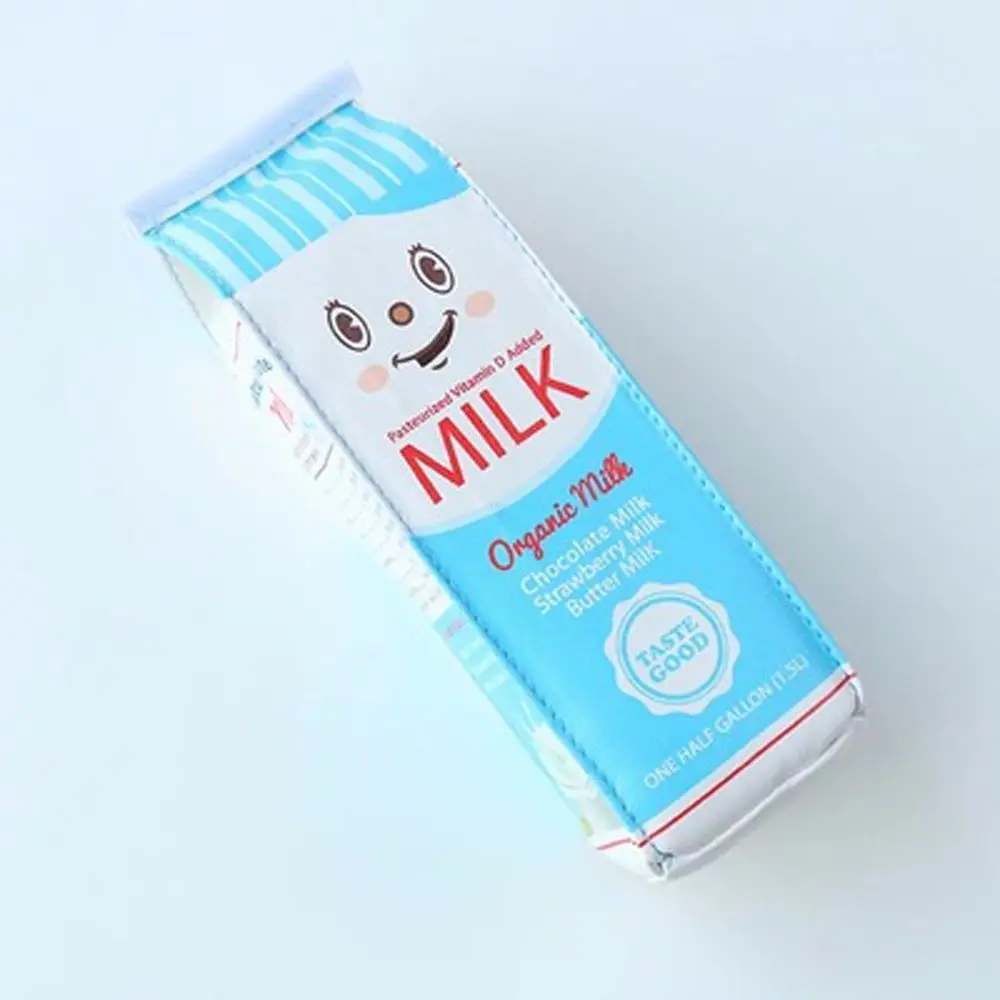 

Kawaii Kids Gift Cartoon Morning Milk Big Storage Office Supply Waterproof Pencil Case Fruit Milk Carton Pen Bag Pencil Box
