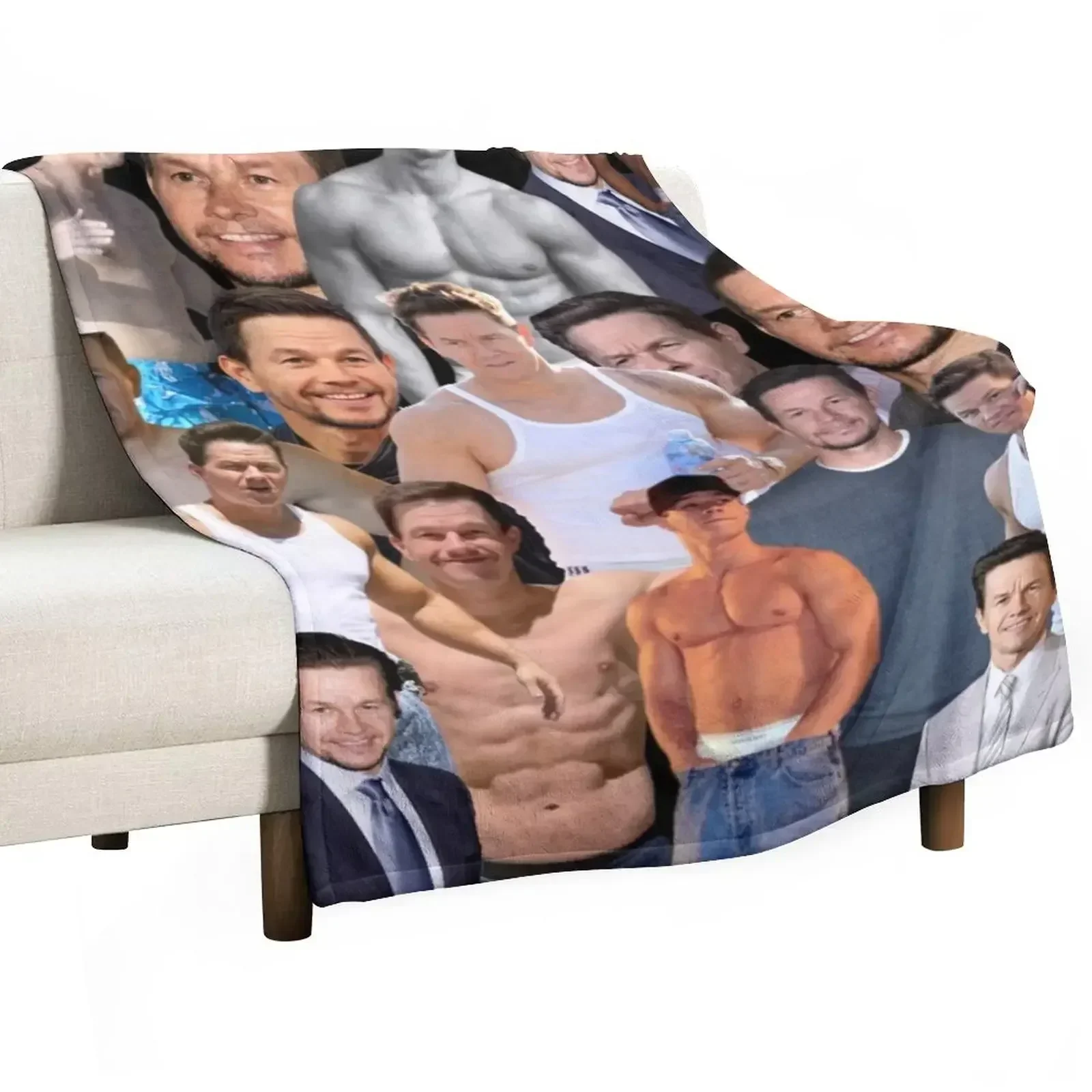 mark wahlberg photo collage Throw Blanket Polar Thermals For Travel Soft Beds Blankets