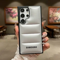 Original Soft Down Jackets Air-Bags Shockproof Case for Samsung Galaxy S25 S26 S24 S23 Ultra Plus Coque TPU Protection Cover