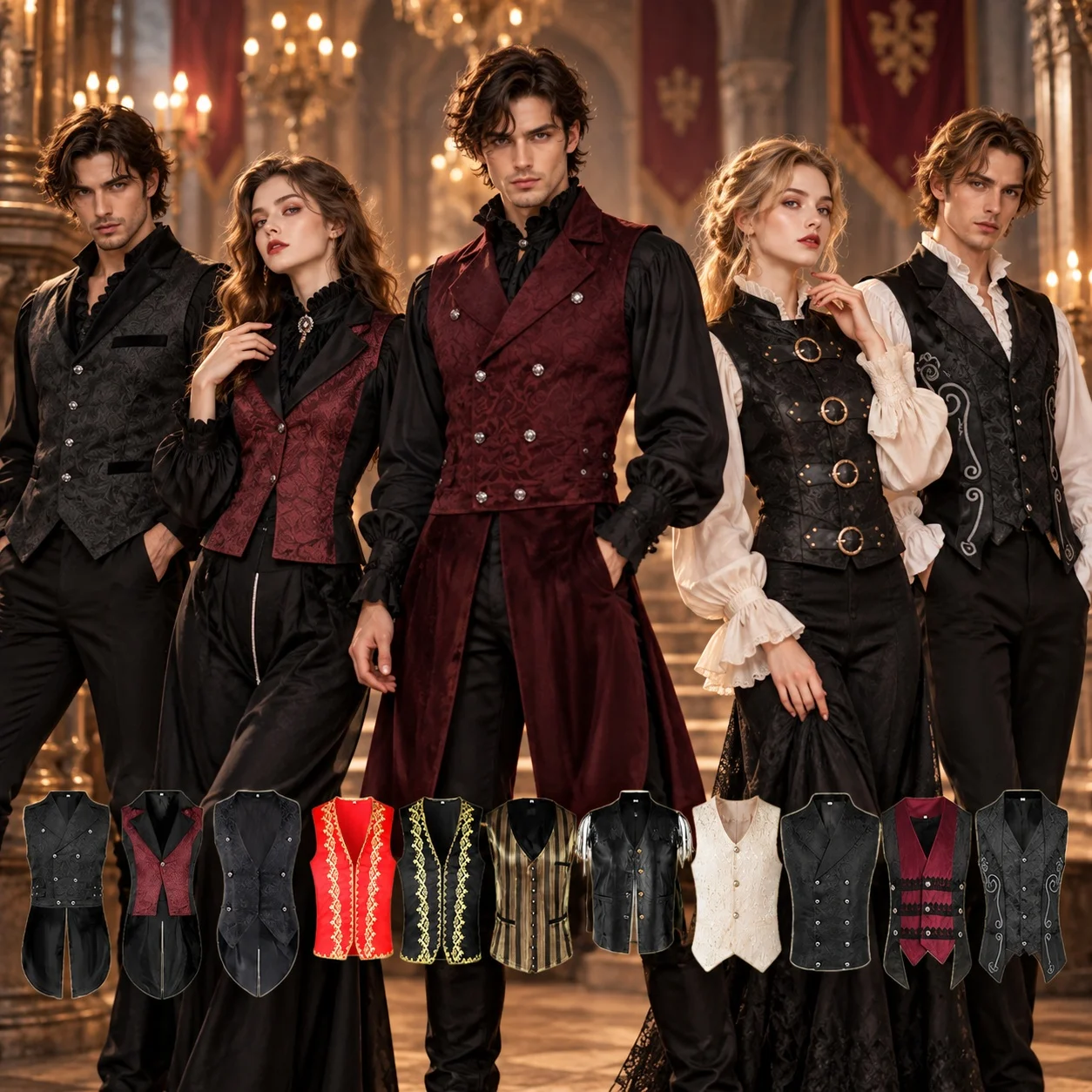 Tops - Giacca Gilet Top Set Costume Fantasy