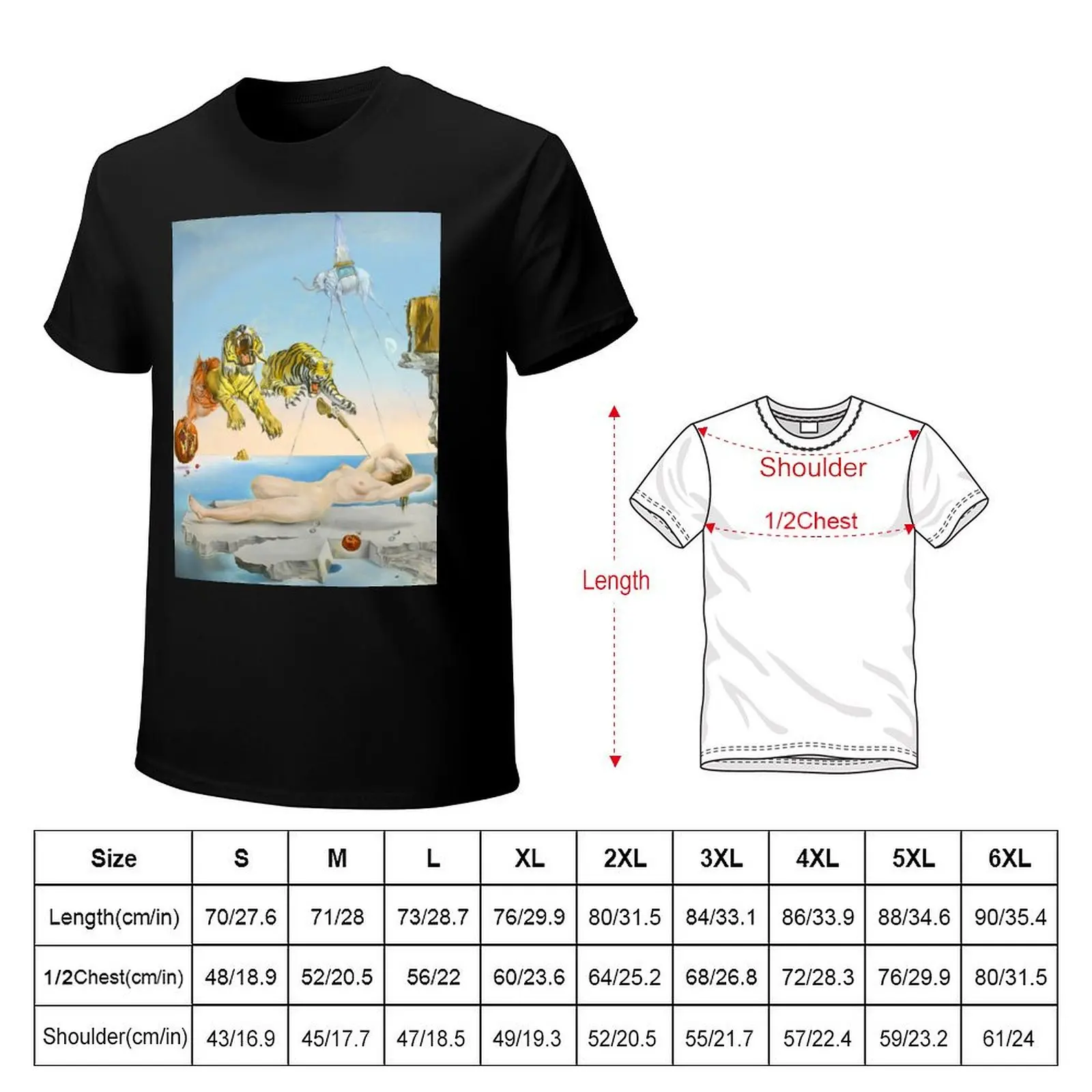 Dream Caused by the Flight of a Bee, Dali (HD) T-Shirt Casual Basic Short Sleeve T-Shirt