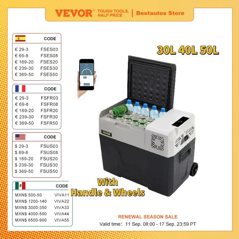 VEVOR-refrigerador portátil par