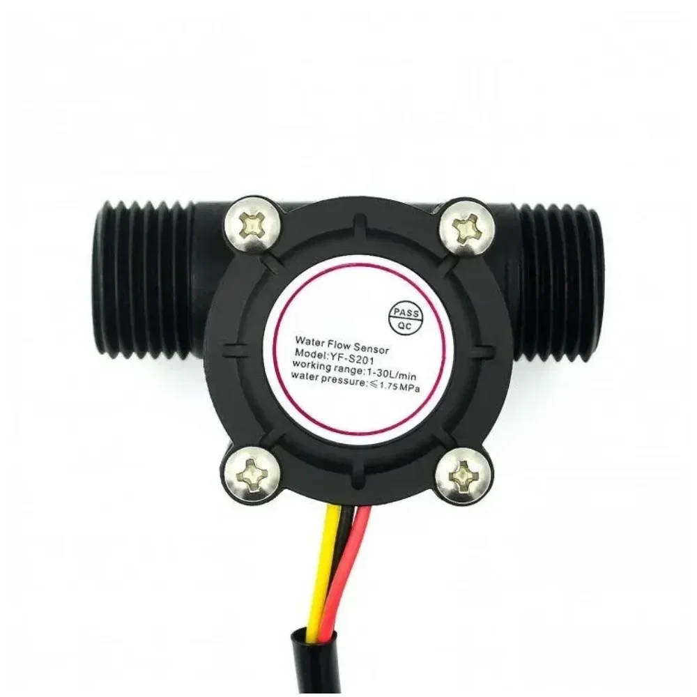 Sensor de flujo de agua DC 5-18V, medidor de flujo Hall, Control de agua, flujo de líquido 1-30L/min, interruptor de Sensor de 2.0MPa YF-S201