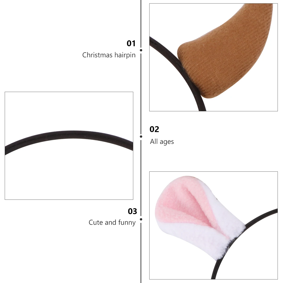 

4pcs Antler Hair Hoops Horn Headbands Christmas Headwear Lightweight Deer Horn Hairband Festive Holiday Decoration