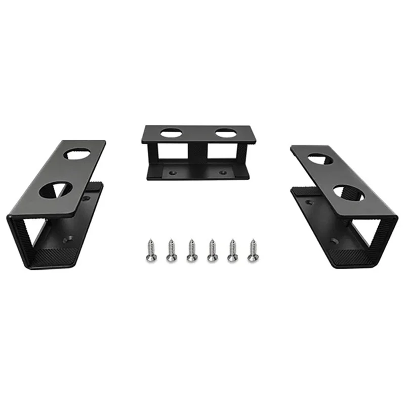 3 Pieces of Off-Stage Laptop Bracket, Under-Table Bracket is Suitable for Laptop, Under-Table Laptop Tray Black