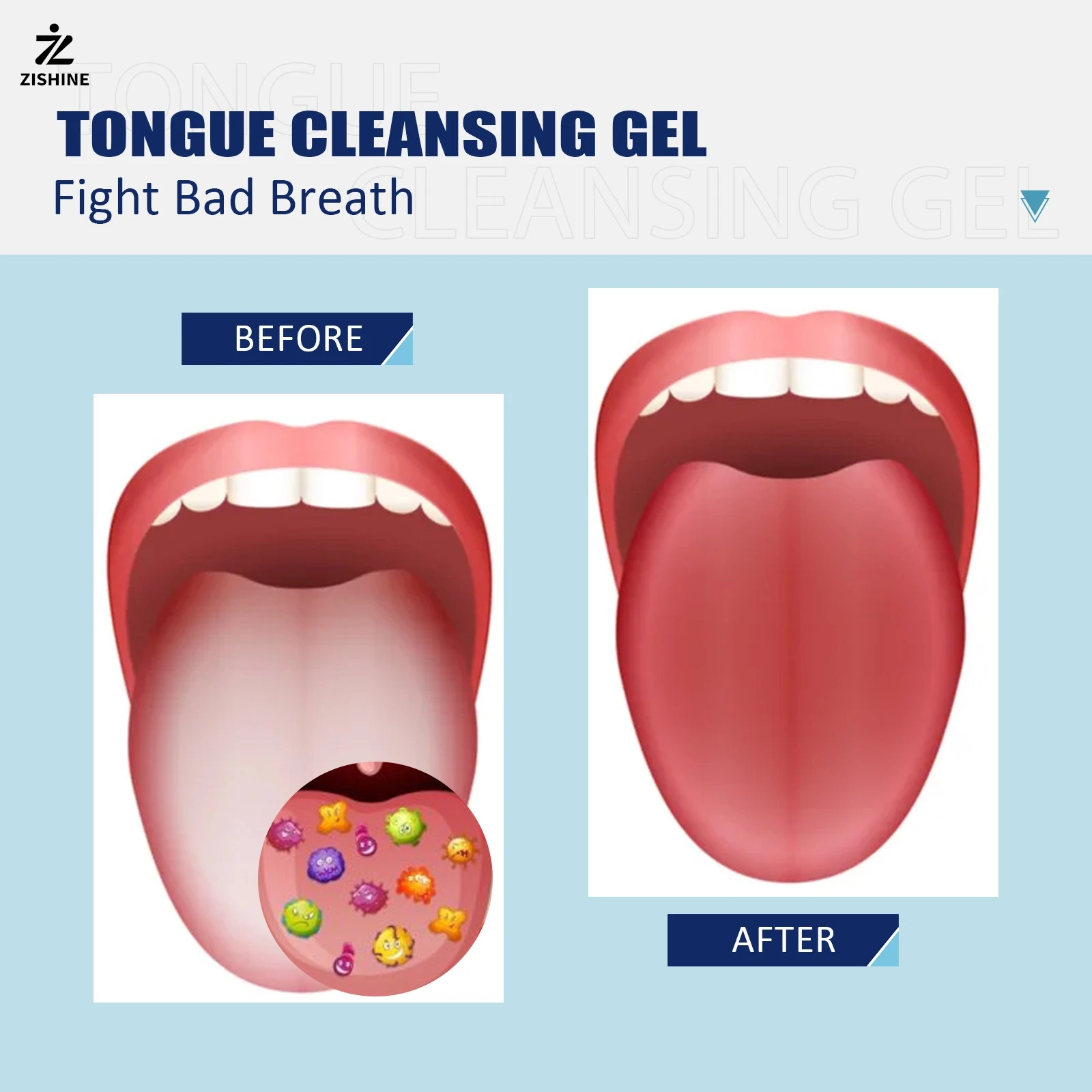Tongue cleaning with tongue scraper to clean food debris, protect oral health and enhance oral hygiene tongue cleaning kit