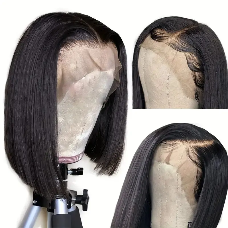 13x4 Lace Front Human Hair Wig Transparent Lace Frontal Wigs For Women Short Bob Wig Remy Straight Natural Wig