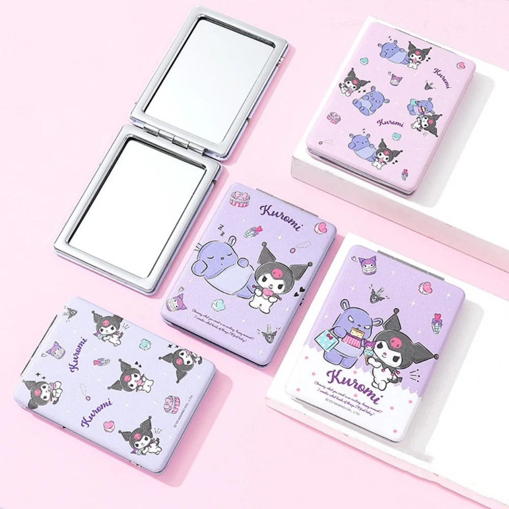 Genuine Hello Kitty Melody Folding Makeup Mirror Cartoon Sanrio Double-Sided Makeup Mirror Home Personal Care Mirror Fans Gifts