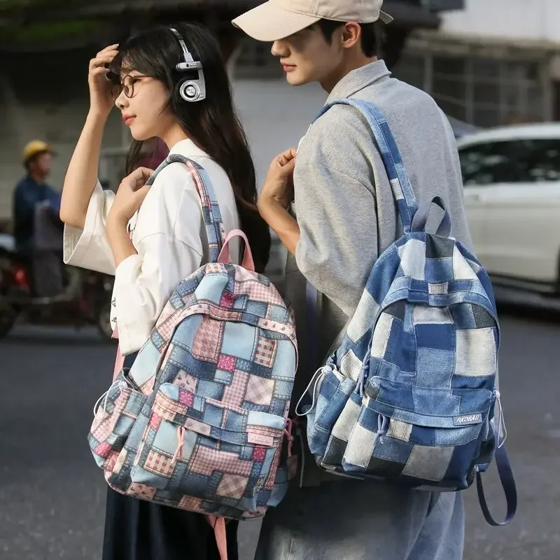 

Minority Design Canvas Cell Backpack Senior High School Pupil Fallow All-match Schoolbag Individuality Unisex