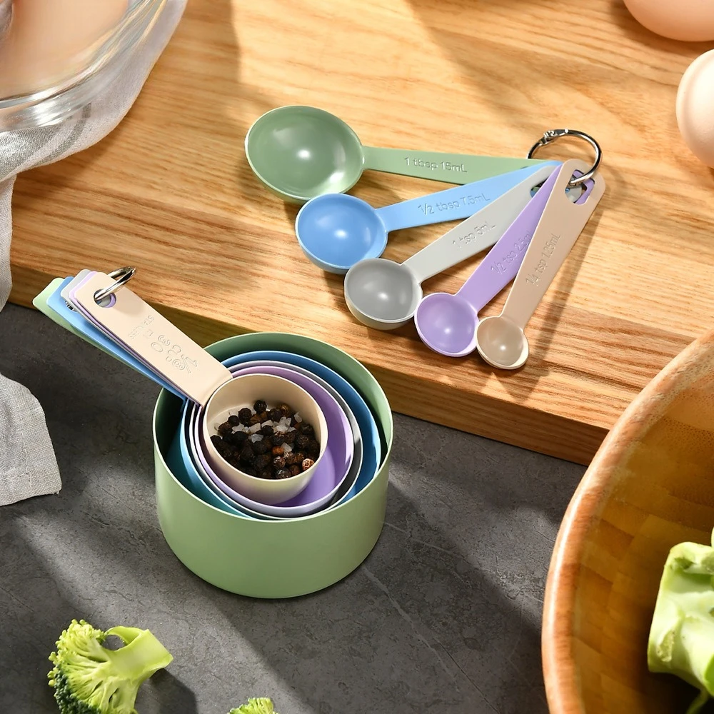 10pcs color stainless steel measuring cup measuring spoon set of 10-piece baking spoon baking tools