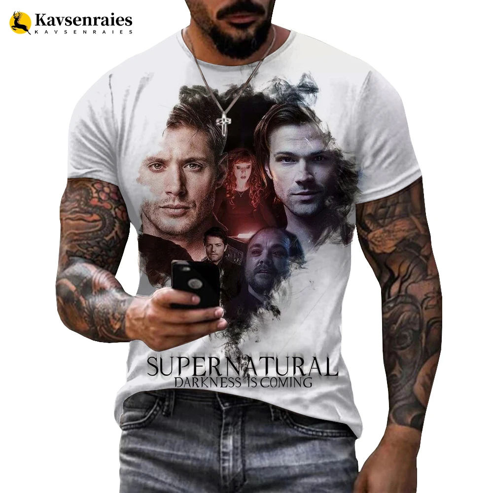 TV Series Supernatural 3D Print T-shirt Streetwear Men Women Casual Fashion O-Neck Short Sleeve T Shirt Male Tees Tops Clothing