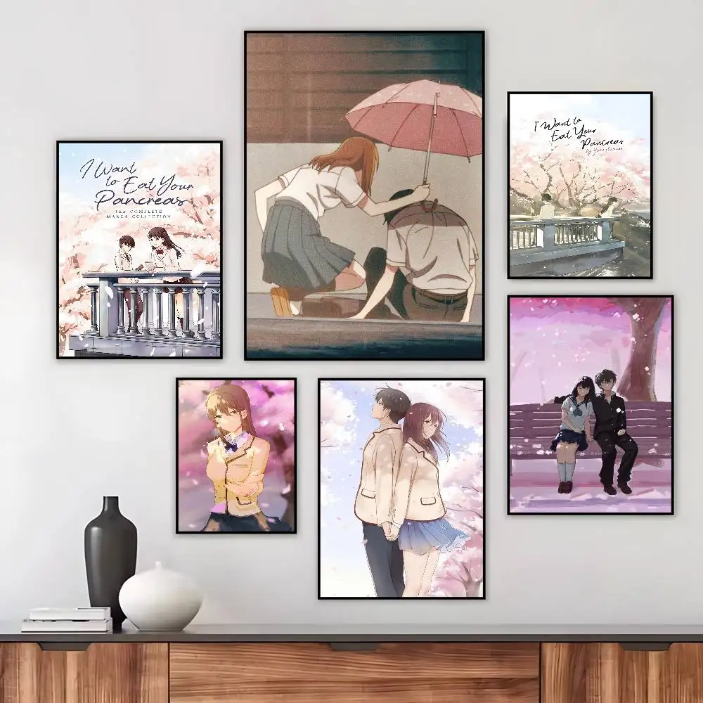Animation I Want to Eat Your Pancreas Poster Art HD Canvas Advanced Aesthetic Printing Paper Wall Art for Living Room Home Decor