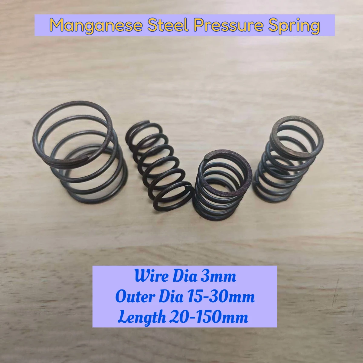 

Wire Dia 3 Outer Dia 15-30 Length 20-150 Manganese Steel Pressure Spring Compression spring High Elastic Blackening Spring