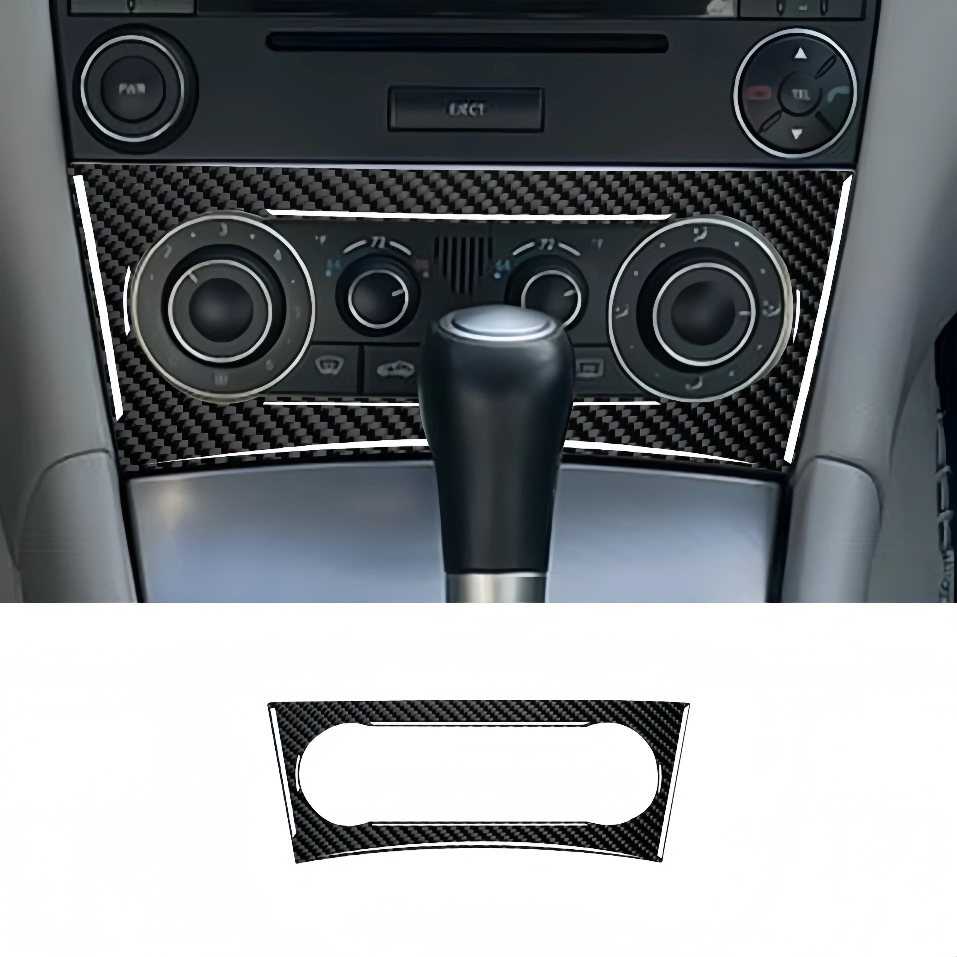 For Mercedes Benz C-Class W203 2005 2006 2007 Carbon Fiber Car AC Air Conditioning Control Panel Cover Trim Sticker Auto Zubehör