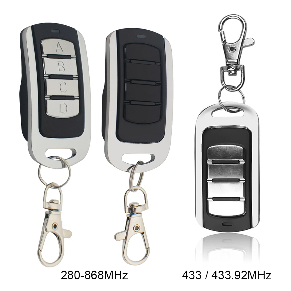 Universal Garage Door Remote Control 280MHz to 868MHz Multifrequency Command Transmitter 433mhz Fixed Code Gate Keychain