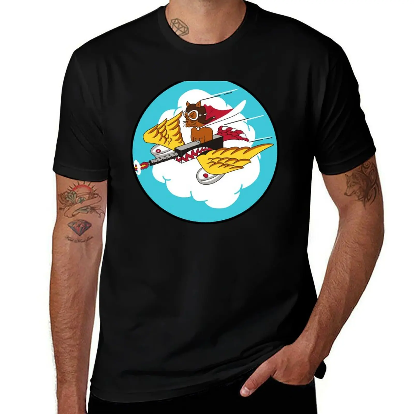 301st Fighter Squadron Emblem T-Shirt Durable Work Wear T-Shirt